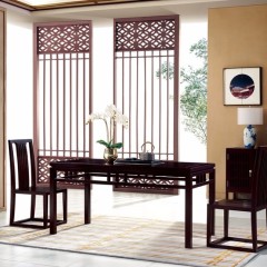 观山揽月进口红檀木新中式-C952-长餐台 1.6米 图片色