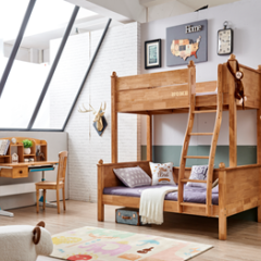 北欧小屋-BL62A-双层床1.2米/1.35米/1.5米不含书架