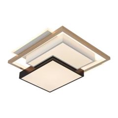 三雄极光照明  家居吸顶灯 格耀PAK417210  72W 30-57K 米家 白+黑+金 正方形