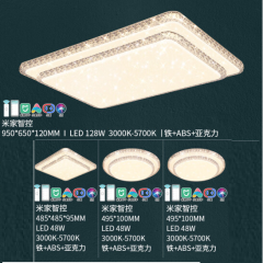 雷士（NVC）LED吸顶灯 现代风格轻奢温馨客厅餐厅卧室灯具AI智控灯饰 碧月系列 长方形（客厅）EXCT9507I-L/1