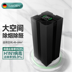 艾吉森（AGCEN）智能空气净化器T02 家用除菌除甲醛新大面积除异味室内除雾霾PM2.5粉尘过敏源 香槟金